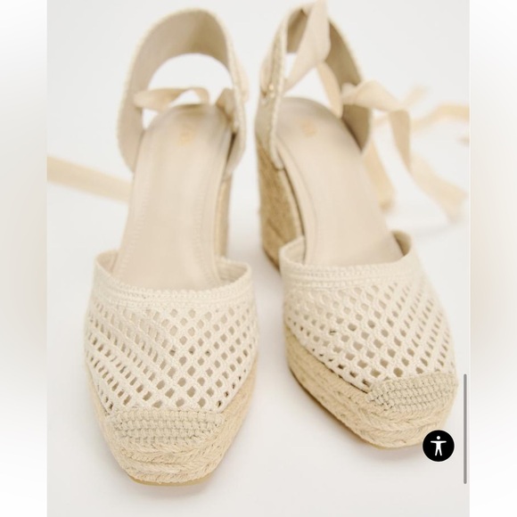 Zara Crochet Wedges Size 39/8 US EUC worn 1x - Picture 7 of 7